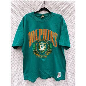 Vintage Nutmeg Miami Dolphins NFL T-Shirt Single Stitched 90s Men Sz XL USA
